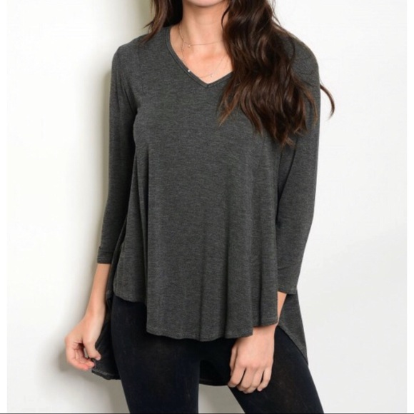 SALES ❗️Charcoal V Neck long sleeve Sweater - Picture 2 of 6